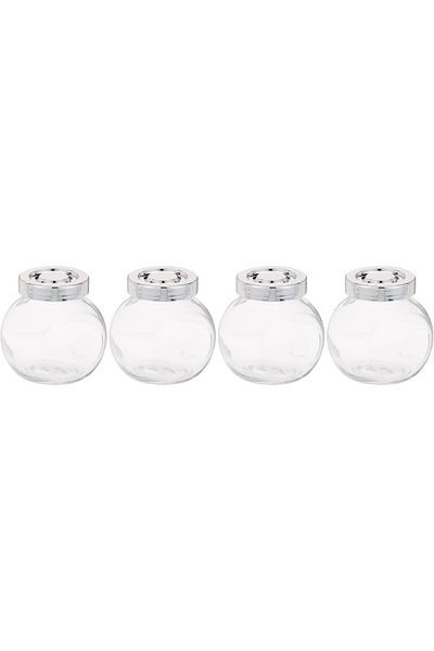 Generic IKEA RAJTAN Spice jar, Glass, Aluminum Color 400.647.02, 1-Pack(4-Count), Clear