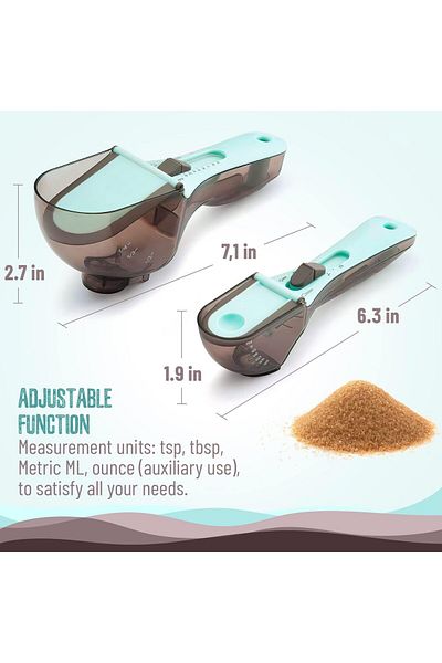 Generic Tazweeq Measuring Spoon Set for Kitchen, Two Cups Sizes For All Kind of Dry and Liquid Measuring, A