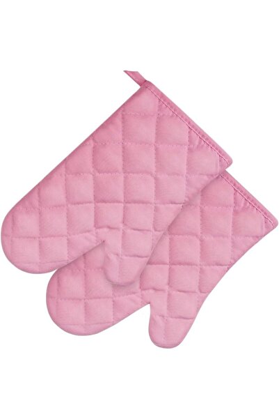 Arabest قفازات فرن قطنية وردية اللون، قابلة للغسل وغير قابلة للانزلاق، مناسبة للطبخ والشواء والخبز، ومقاومة للحرارة.