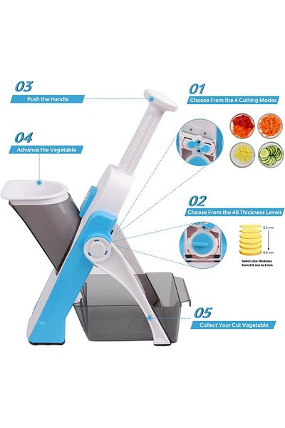 Generic Mandoline Slicer for Kitchen, Vegetable Slicer Cutter Multifunctional Safe Food Chopper With Thickn