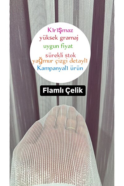 Store Flamlı Çelik tül perde En yeni trend perde ağır gramaj