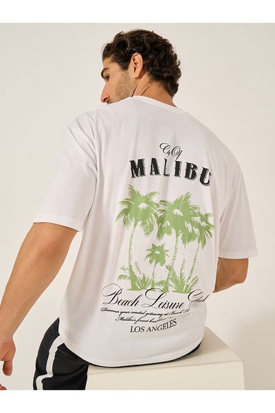 Styli Back Graphic Print Short Sleeve Oversized T-Shirt