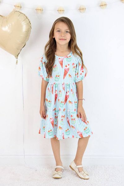 Yalçınoğlu Kids Rochie pentru fete I Rochie pentru fete cu croiala casual de vara, design elegant I Rochie de vara cu maneca scurta