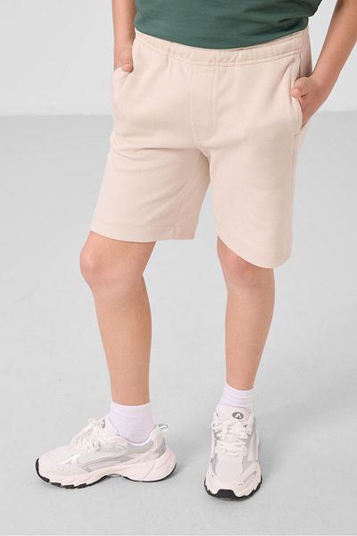 TOMMY LIFE Pantaloni scurți de bază pentru băiat, din bumbac bej, cu textura moale, cu potrivire standard - 11293