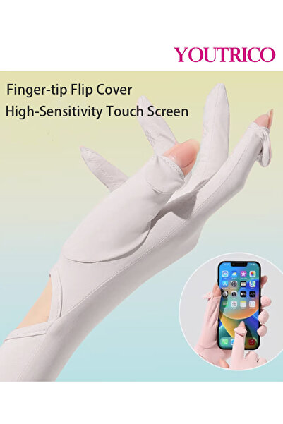 Youtrico Sun Protection Gloves Summer Cycling Fingerless Gloves For Driving Spf50 High Protection