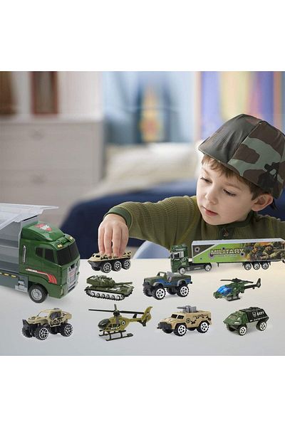 Pitikot Pitikot® toy transport trailer truck set, army series