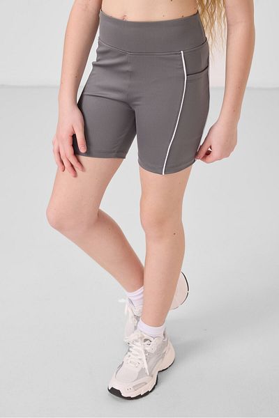 TOMMY LIFE Dark Gray Flexible Standard Fit Basic Performance Girls' Tights - 75189