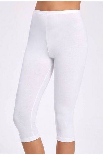 İLKE İÇ GİYİM Colanți albi de damă Lycra Capri 5 buc