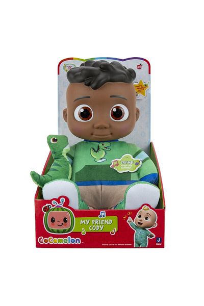 Cocomelon Plush Doll Roto My Friend Cody with Dinosaur 11-Inches | Interactive Soft Toy for Kids