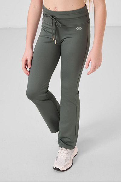 TOMMY LIFE Khaki Flexible Standard Fit Basic Performance Spanish Leg Girls' Leggings - 75193