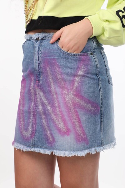 MARKAPIA Pink Punk Mini Jean Skirt