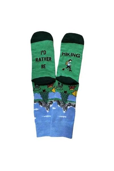OEM Socks, funny, with a sense of humor, I'd rather be hiking, Universal size: 39-44