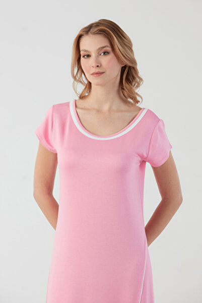 Fulla Moda Basic Oversize Slit Combed Cotton Dress