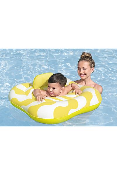 BESTWAY Swimsafe Baby Wavy Square 79x79cm | Inflatable Baby Float | Baby Pool Float for Summer