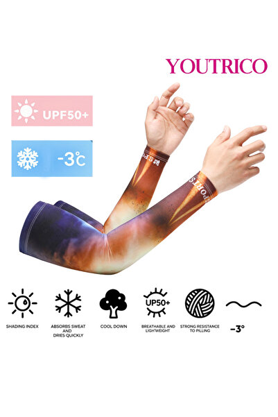 Youtrico قفازات جليدية مانعة للأشعة فوق البنفسجية وأغطية للذراعين للقيادة/ركو...