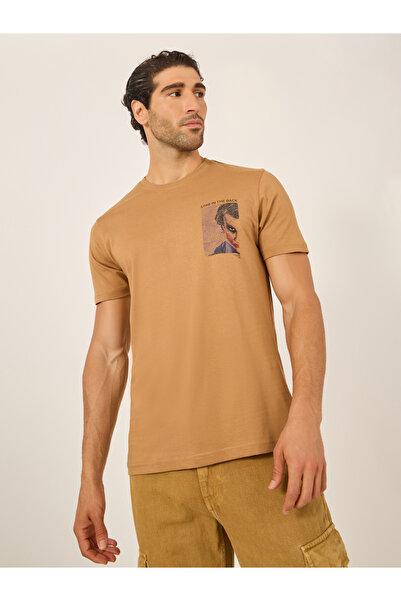 Fort Collins By Styli Men Brown Graphic Printed Crew Neck T-Shirt