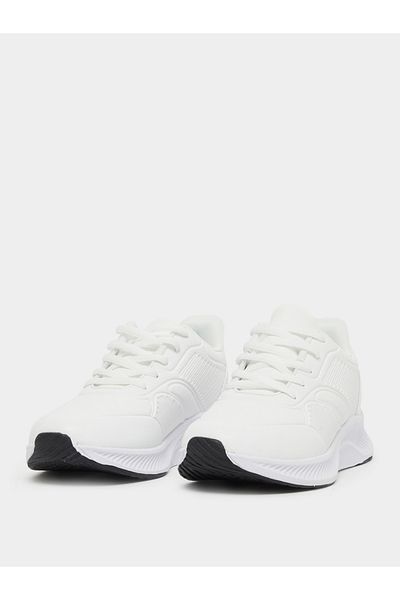 Styli Textured Low Top Lace-Up Sneakers with Back Pull Tab