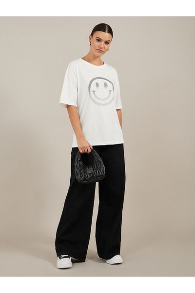 Styli Oversized Graphic Print Short Sleeve T-Shirt