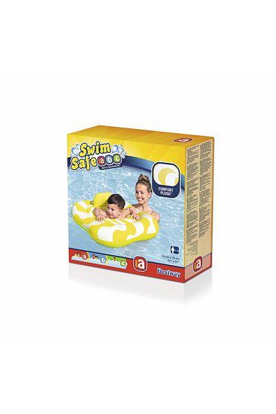 BESTWAY Swimsafe Baby Wavy Square 79x79cm | Inflatable Baby Float | Baby Pool Float for Summer