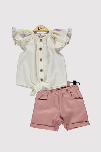 Lux Kumru Girl's Double Suit with Belted Detailed Shirt