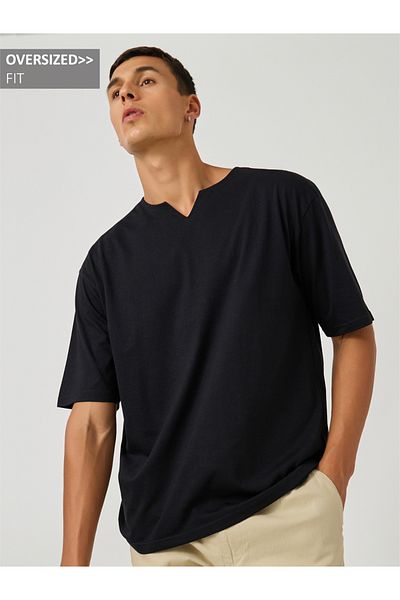 Styli Notch Neck Oversized T-Shirt