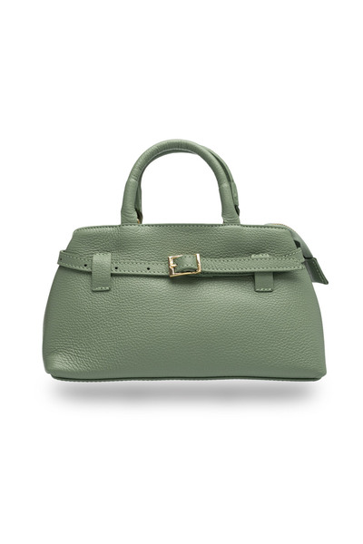 TORO NERO Γυναικεία Τσάντα από φυσικό Δερμάτινο, σε χρώμα φασκόμηλου Miriam