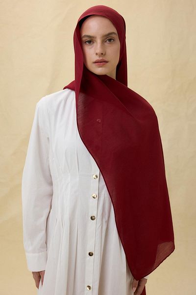 Fenza Paris Silk Dark Red Color Cotton Shawl