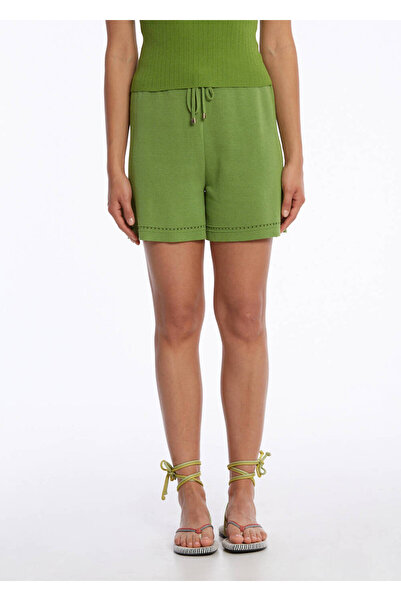 Knitss Зелені трикотажні шорти з ремінцем на талії