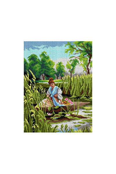 Orchidea Baskılı Goblen Göl Manzarası 3038 30*40 cm