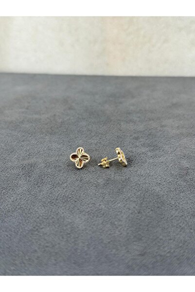 ARSLANTAŞ 1989 14 AYAR ALTIN YONCA MODEL VİDALI KÜPE