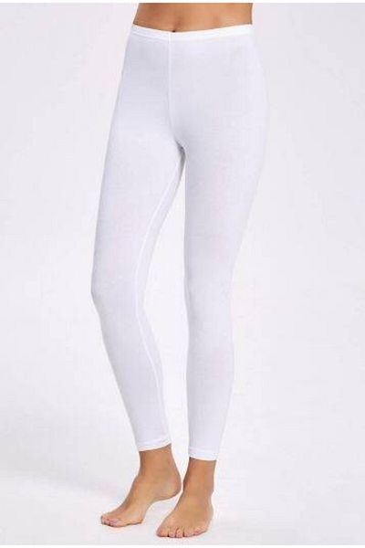 İLKE İÇ GİYİM Colanți lungi de damă din Lycra albă
