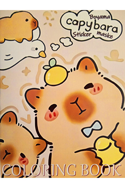booddie Boyama Kitabı Capybara Stickerlı Arka Kapak Kesilerek Maskeli Boyanac...