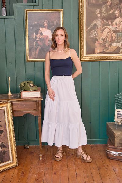 Fulla Moda Terikoton Fabric Ruffled Skirt