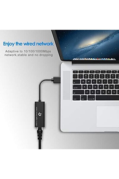 Rankie USB Network Adapter, USB 3.0 to RJ45 Gigabit Ethernet Internet Adapter, Black
