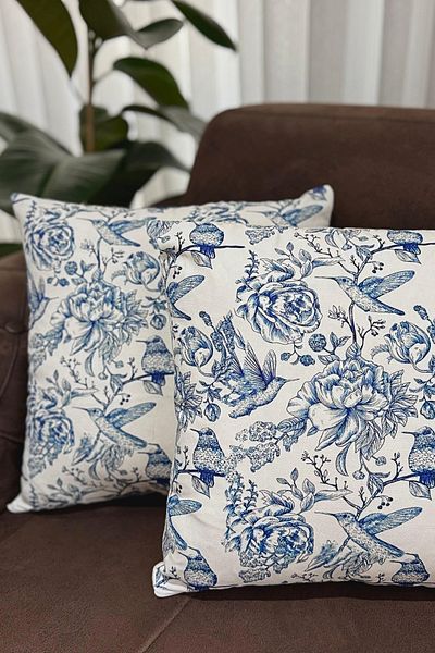 KAMİZ Husă de pernă cu model Blue Bird din 2 piese