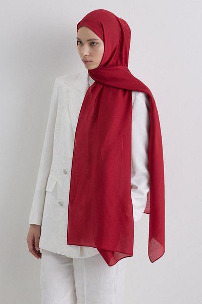 Fenza Paris Silk Red Color Cotton Shawl