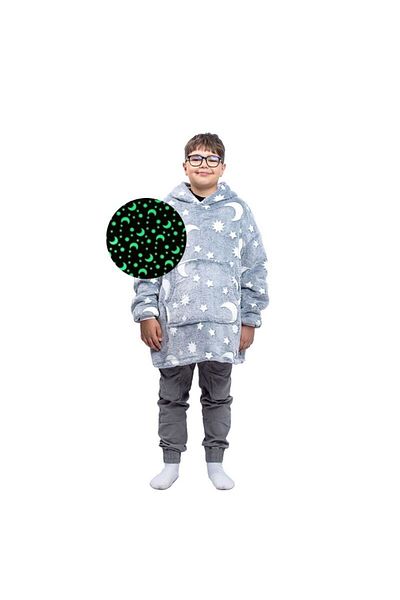 OEM Blanket with sleeves, Grey Moon, Sweatshirt type, ultra light, Flannel & Polar, 75 cm