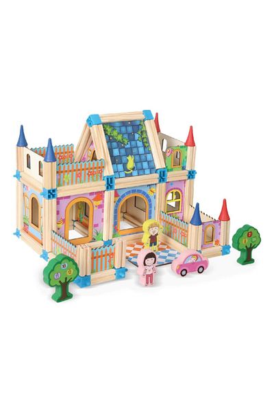 OEM Wooden building house, Little Architect, 128 pieces