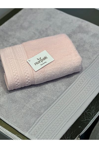 Nurpak Destan Σετ Πετσέτες 2 τεμαχίων 50x90 Salmon-grey