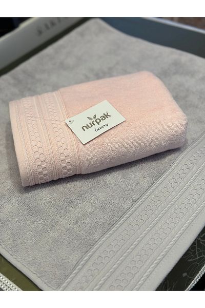 Nurpak Destan Σετ Πετσέτες 2 τεμαχίων 50x90 Salmon-grey