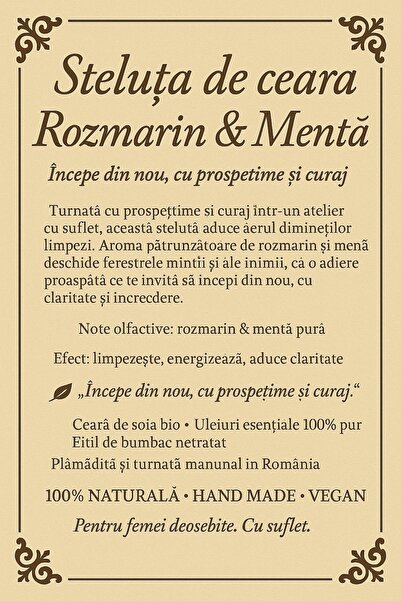 Cesiro Bio Aromatherapy Candle Wax Star, Rosemary And Mint, 100g