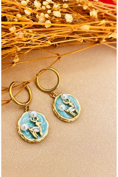 Markiz Takı Steel Color Design Earring Models 2 cm (Figure)