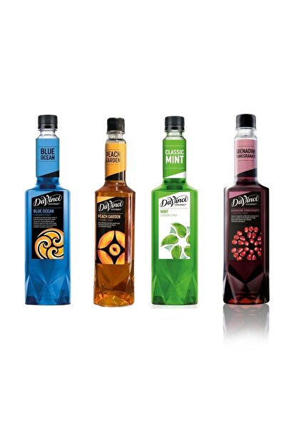 Da Vinci Davinci 4 Lü Şurup Kokteyl Fırsat Seti (TURUNÇ, ŞEFTALİ, NANE, NAR) 750 ml