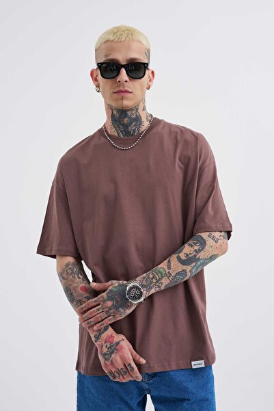 Machinist Ανδρικό μπλουζάκι Basic Super Cotton Oversize Plum