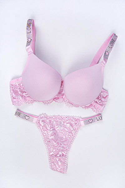 Tılsım Lingerie طقم حمالة صدر مبطنة صغيرة مرصعة بالأحجار من Love Secret 250
