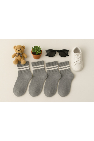 Black Arden Socks Unisex Kolej Model Okul Çorabı Bt-0627 4 Çift