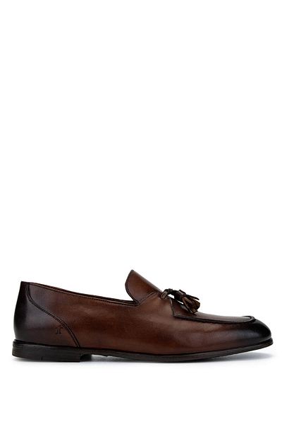 Tamer Tanca Men's Genuine Leather Tan Loafer Shoes