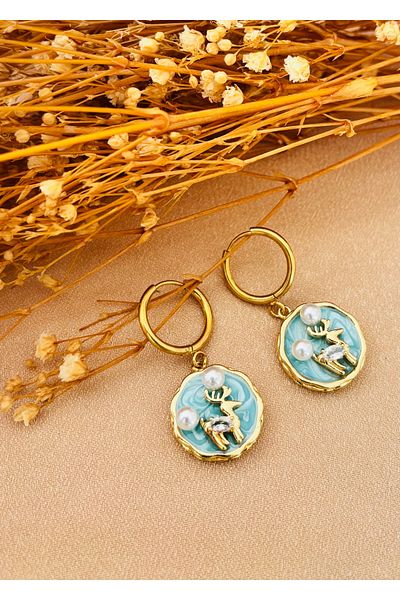 Markiz Takı Steel Color Design Earring Models 2 cm (Figure)