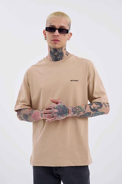 Machinist Ανδρικό Basic Relaxed Thin Βαμβακερό Μπεζ T-Shirt
