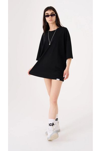 Machinist Women's Basic Cotton Supreme Oversize Black T-shirt